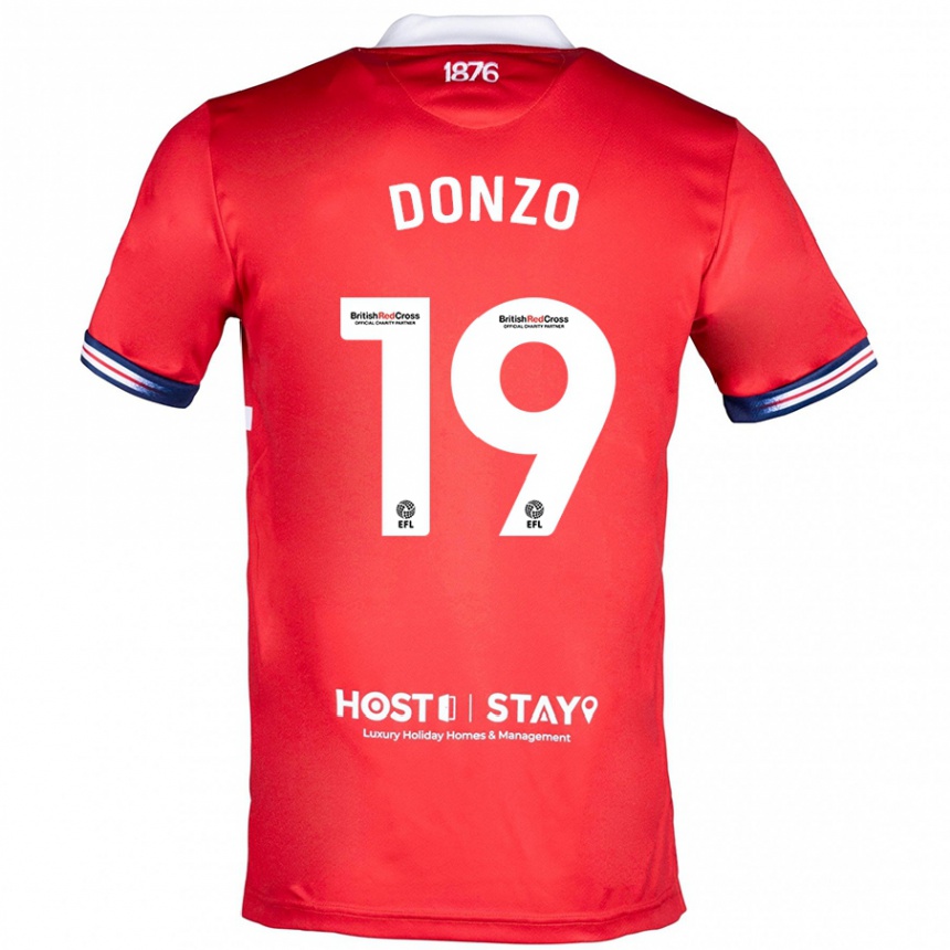 Niño Fútbol Camiseta Jolie Donzo #19 Rojo 1ª Equipación 2023/24 Perú