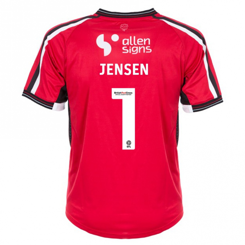 Niño Fútbol Camiseta Lukas Jensen #1 Rojo 1ª Equipación 2023/24 Perú