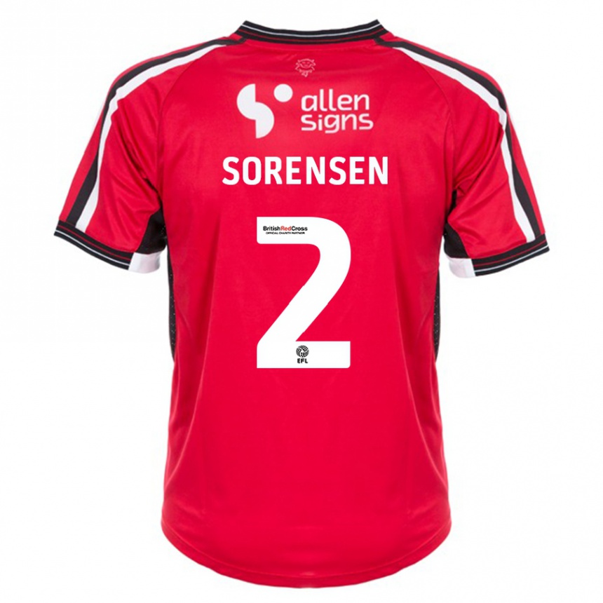 Niño Fútbol Camiseta Lasse Sörensen #2 Rojo 1ª Equipación 2023/24 Perú