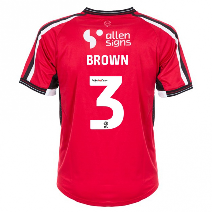 Niño Fútbol Camiseta Jaden Brown #3 Rojo 1ª Equipación 2023/24 Perú