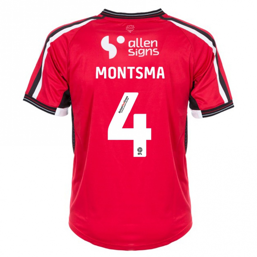 Niño Fútbol Camiseta Lewis Montsma #4 Rojo 1ª Equipación 2023/24 Perú