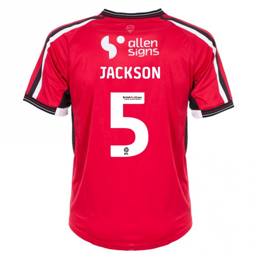 Niño Fútbol Camiseta Adam Jackson #5 Rojo 1ª Equipación 2023/24 Perú