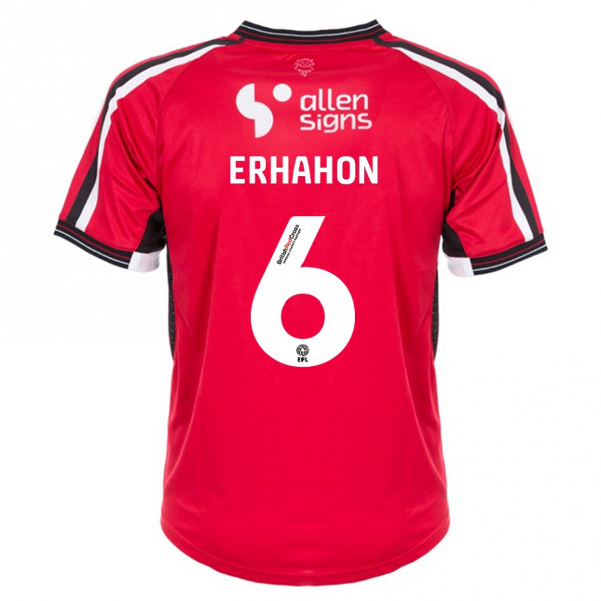 Niño Fútbol Camiseta Ethan Erhahon #6 Rojo 1ª Equipación 2023/24 Perú