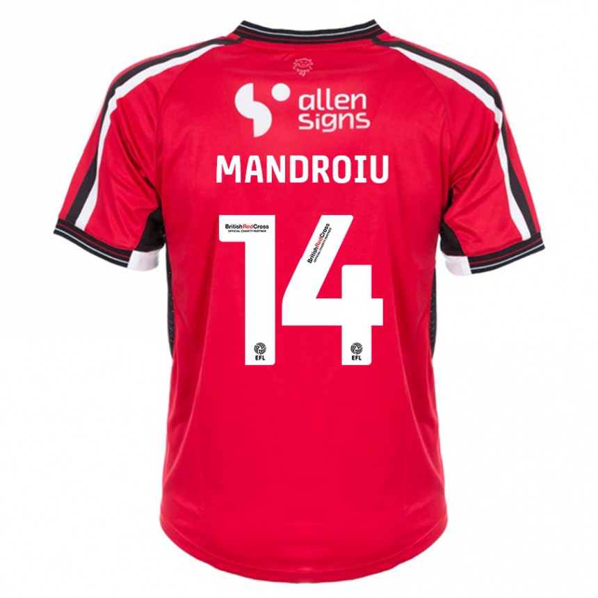 Niño Fútbol Camiseta Daniel Mandroiu #14 Rojo 1ª Equipación 2023/24 Perú