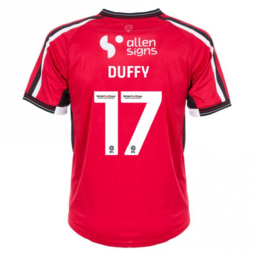 Niño Fútbol Camiseta Dylan Duffy #17 Rojo 1ª Equipación 2023/24 Perú