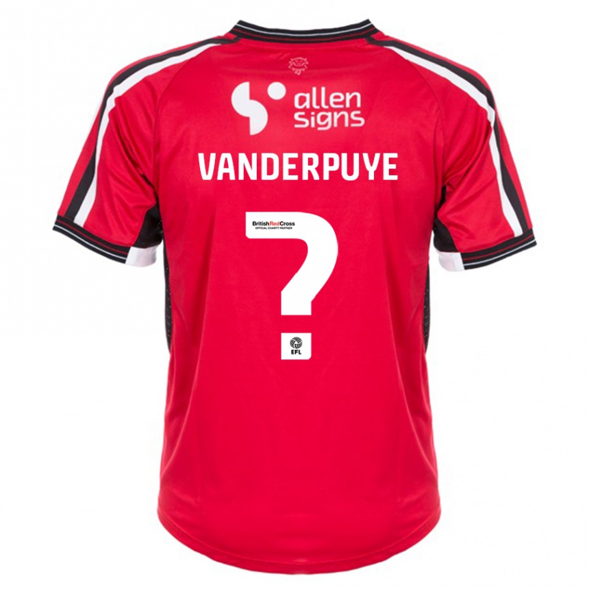 Niño Fútbol Camiseta Daniel Vanderpuye #0 Rojo 1ª Equipación 2023/24 Perú