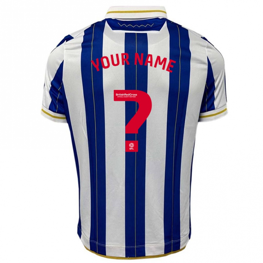 Niño Fútbol Camiseta Su Nombre #0 Azul Blanco 1ª Equipación 2023/24 Perú