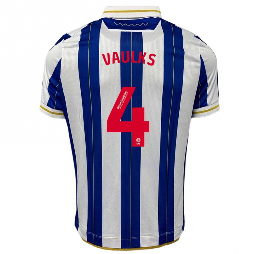 Niño Fútbol Camiseta Will Vaulks #4 Azul Blanco 1ª Equipación 2023/24 Perú