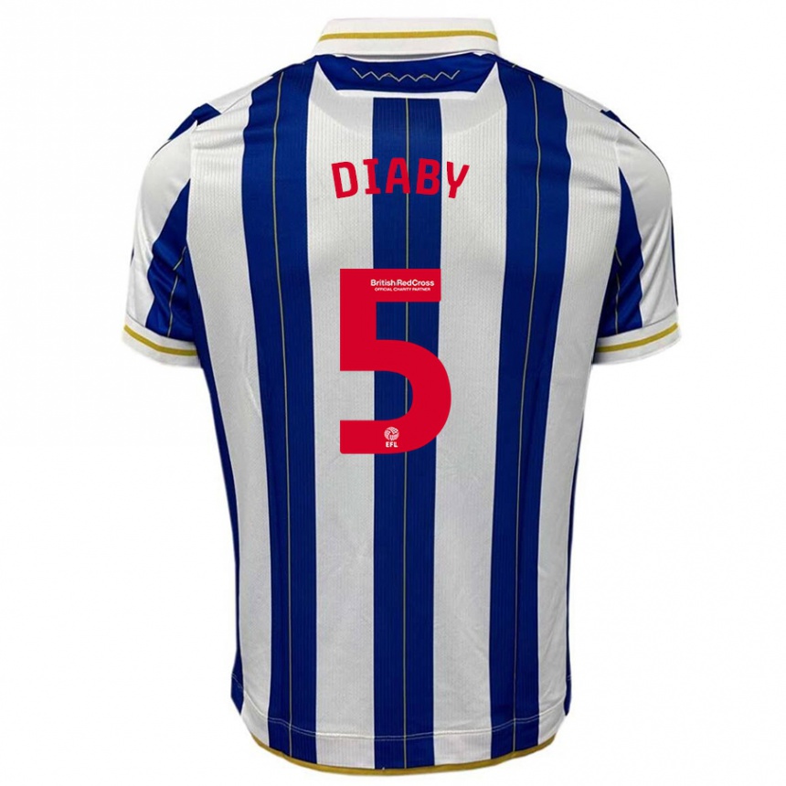 Niño Fútbol Camiseta Bambo Diaby #5 Azul Blanco 1ª Equipación 2023/24 Perú