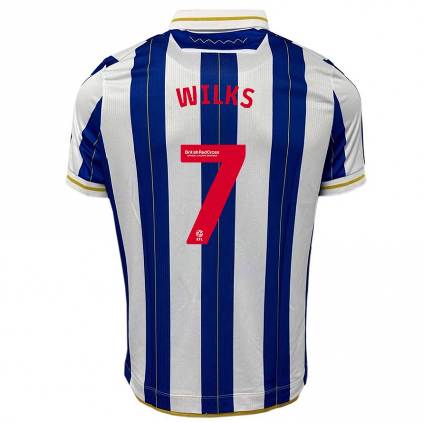 Niño Fútbol Camiseta Mallik Wilks #7 Azul Blanco 1ª Equipación 2023/24 Perú