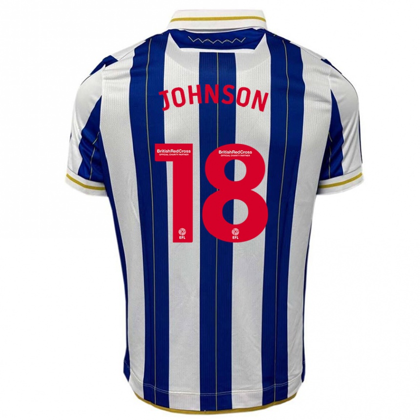 Niño Fútbol Camiseta Marvin Johnson #18 Azul Blanco 1ª Equipación 2023/24 Perú