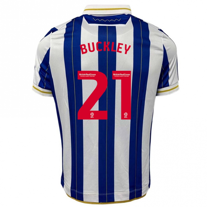 Niño Fútbol Camiseta John Buckley #21 Azul Blanco 1ª Equipación 2023/24 Perú