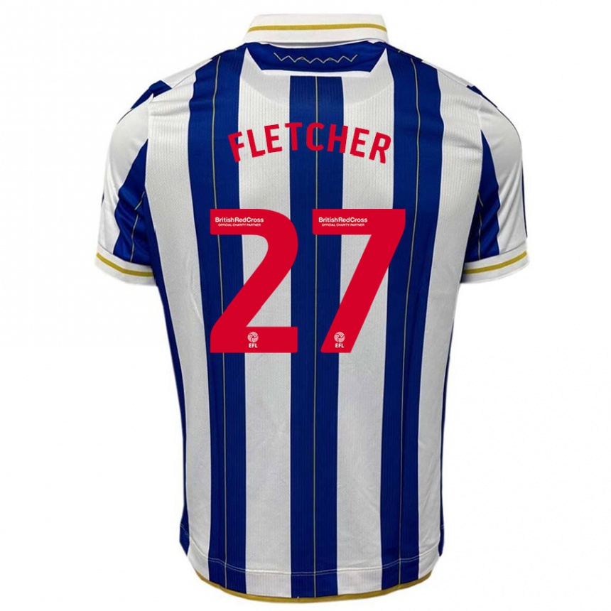 Niño Fútbol Camiseta Ashley Fletcher #27 Azul Blanco 1ª Equipación 2023/24 Perú