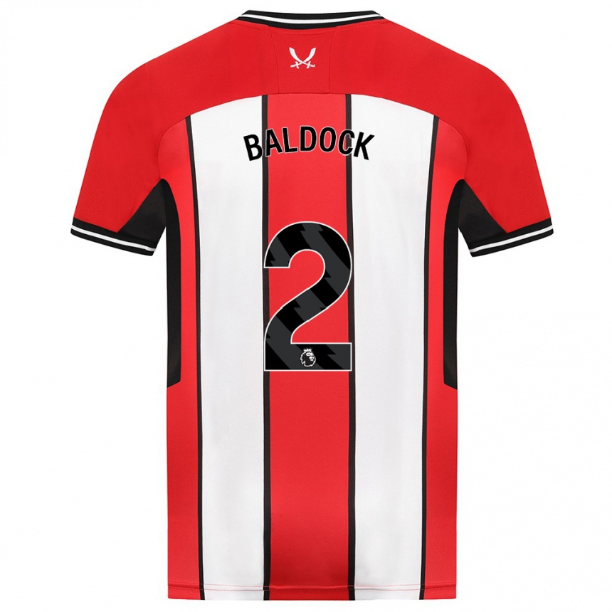 Niño Fútbol Camiseta George Baldock #2 Rojo 1ª Equipación 2023/24 Perú