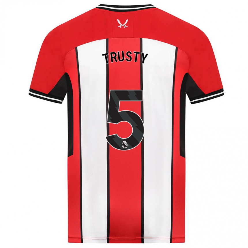 Niño Fútbol Camiseta Auston Trusty #5 Rojo 1ª Equipación 2023/24 Perú