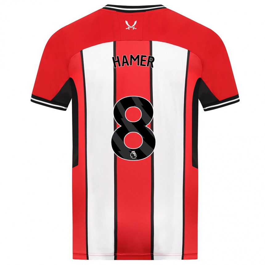 Niño Fútbol Camiseta Gustavo Hamer #8 Rojo 1ª Equipación 2023/24 Perú