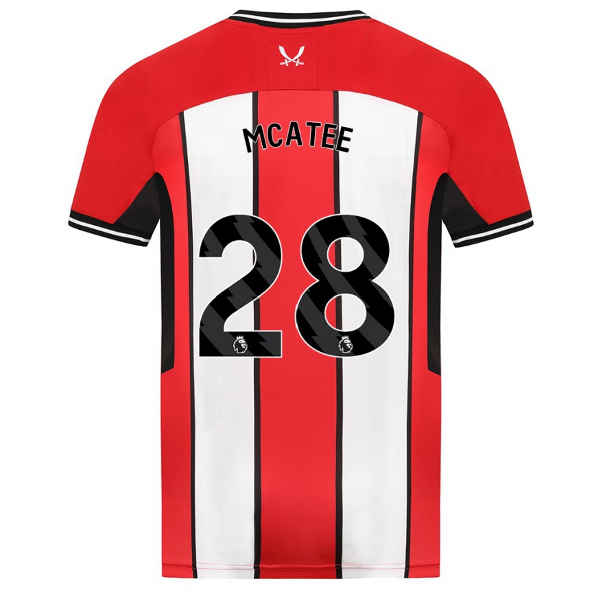 Niño Fútbol Camiseta James Mcatee #28 Rojo 1ª Equipación 2023/24 Perú