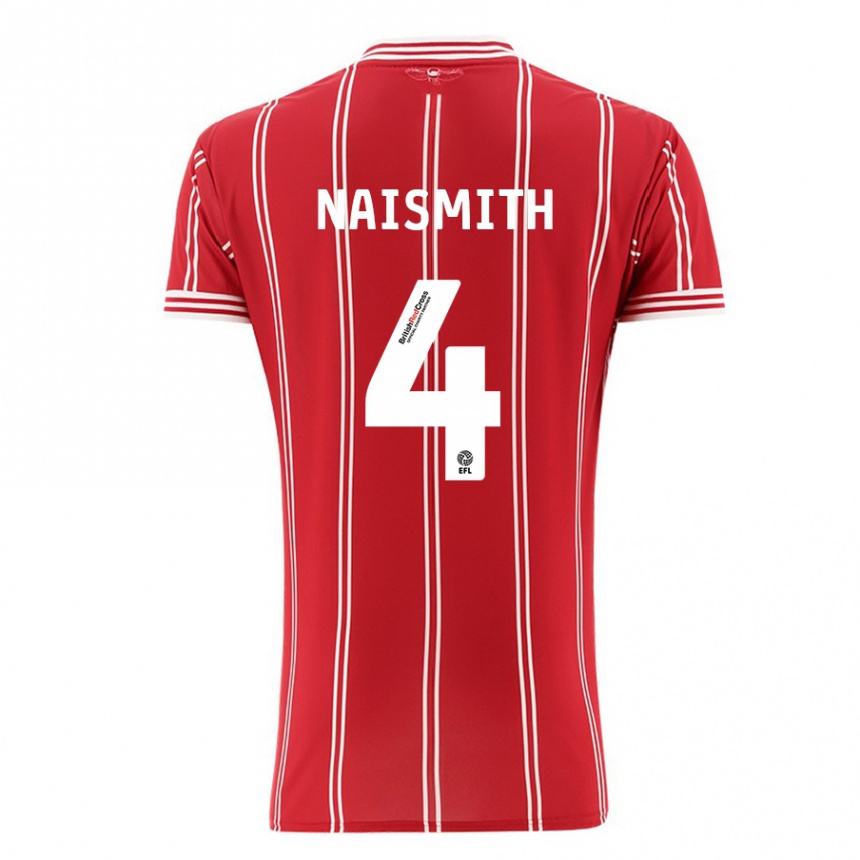 Niño Fútbol Camiseta Kal Naismith #4 Rojo 1ª Equipación 2023/24 Perú