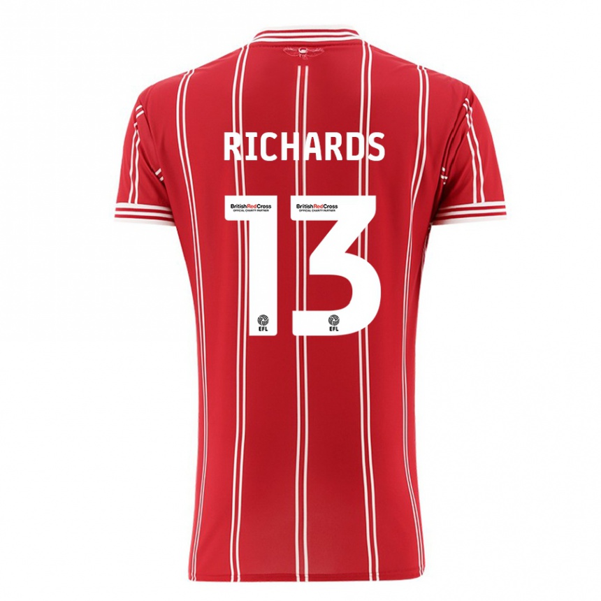 Niño Fútbol Camiseta Harvey Wiles-Richards #13 Rojo 1ª Equipación 2023/24 Perú