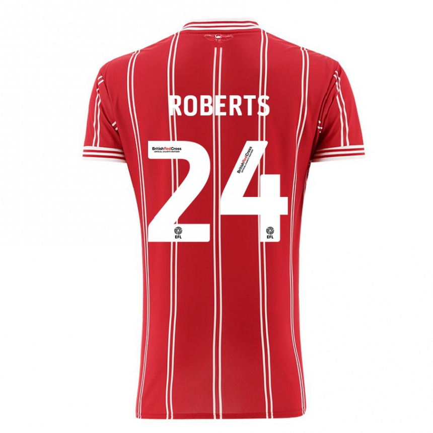 Niño Fútbol Camiseta Haydon Roberts #24 Rojo 1ª Equipación 2023/24 Perú