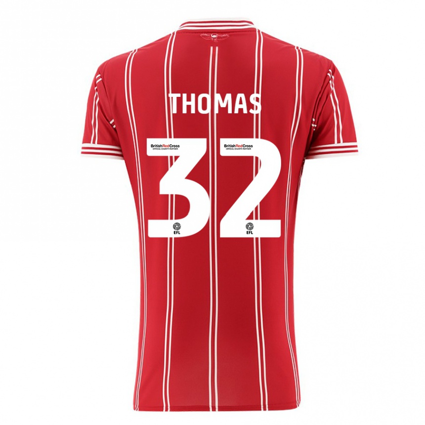 Niño Fútbol Camiseta Lewis Thomas #32 Rojo 1ª Equipación 2023/24 Perú