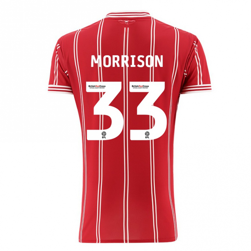 Niño Fútbol Camiseta Elijah Morrison #33 Rojo 1ª Equipación 2023/24 Perú