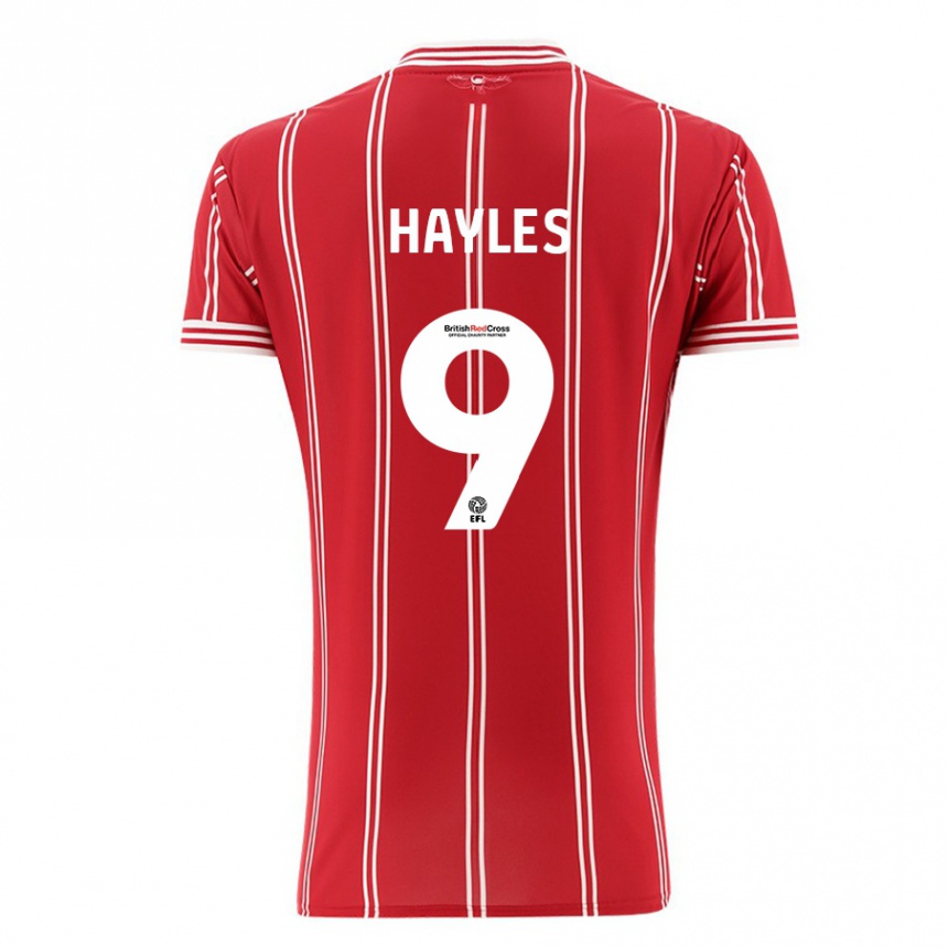 Niño Fútbol Camiseta Shania Hayles #9 Rojo 1ª Equipación 2023/24 Perú