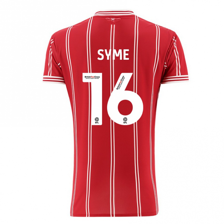 Niño Fútbol Camiseta Emily Syme #16 Rojo 1ª Equipación 2023/24 Perú