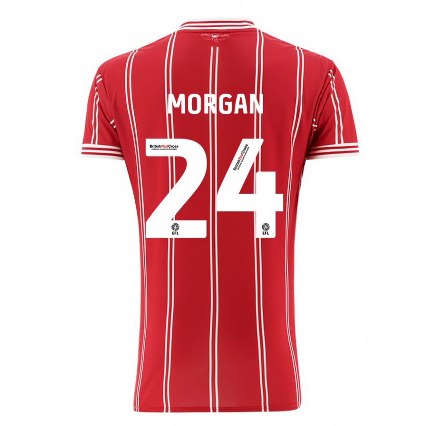 Niño Fútbol Camiseta Ffion Morgan #24 Rojo 1ª Equipación 2023/24 Perú