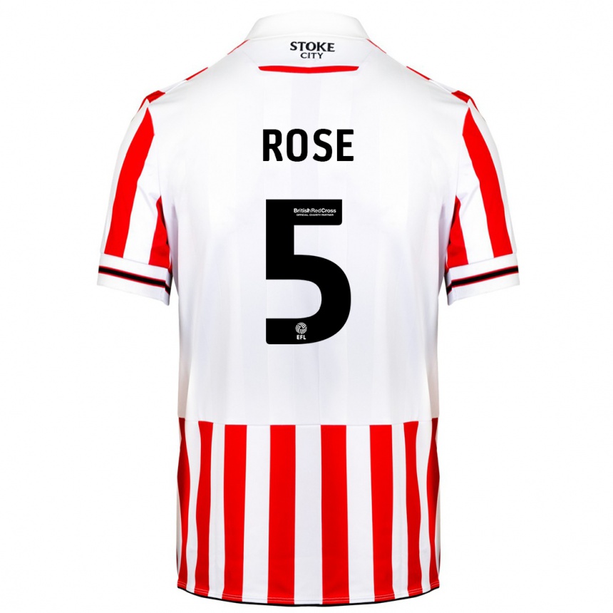 Niño Fútbol Camiseta Michael Rose #5 Rojo Blanco 1ª Equipación 2023/24 Perú