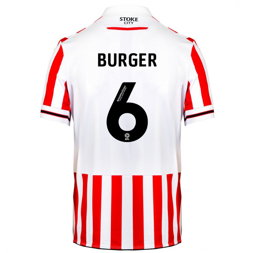 Niño Fútbol Camiseta Wouter Burger #6 Rojo Blanco 1ª Equipación 2023/24 Perú