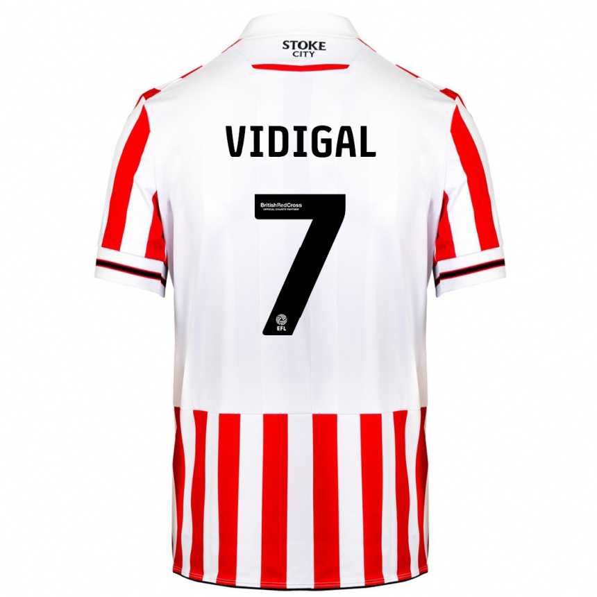 Niño Fútbol Camiseta André Vidigal #7 Rojo Blanco 1ª Equipación 2023/24 Perú