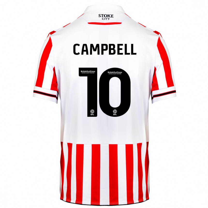 Niño Fútbol Camiseta Tyrese Campbell #10 Rojo Blanco 1ª Equipación 2023/24 Perú