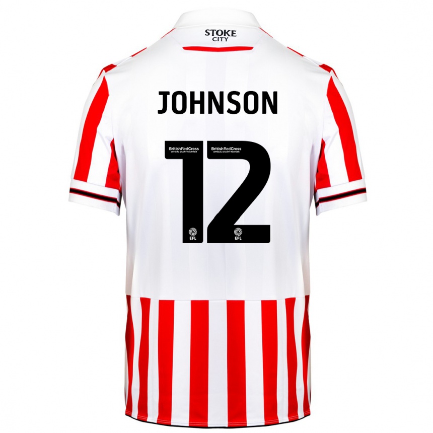 Niño Fútbol Camiseta Daniel Johnson #12 Rojo Blanco 1ª Equipación 2023/24 Perú