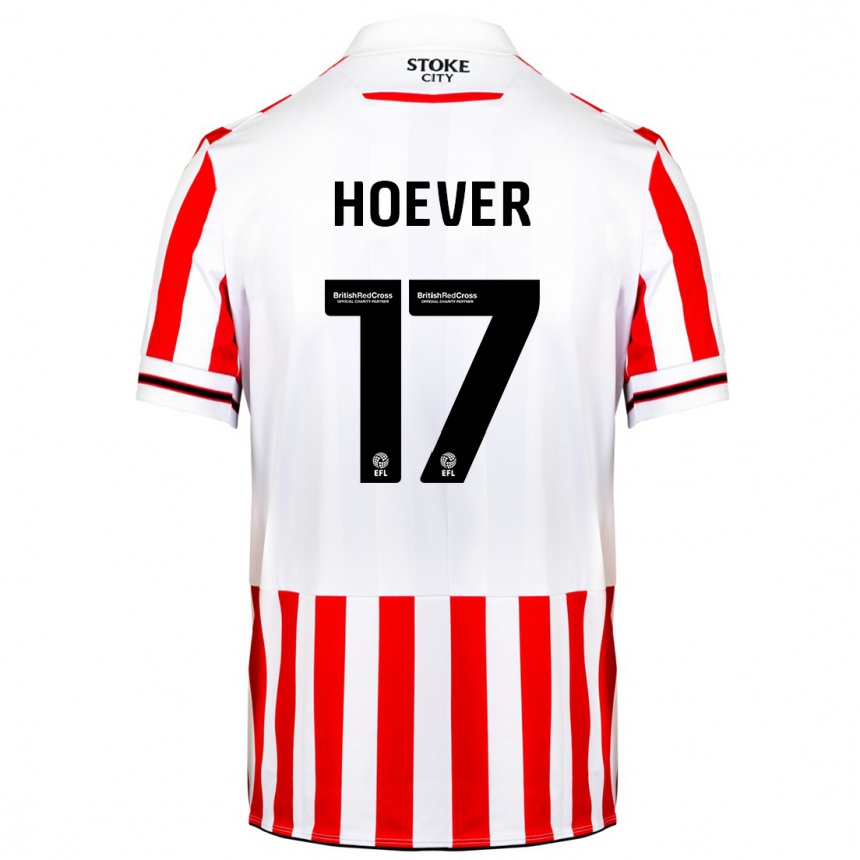 Niño Fútbol Camiseta Ki-Jana Hoever #17 Rojo Blanco 1ª Equipación 2023/24 Perú