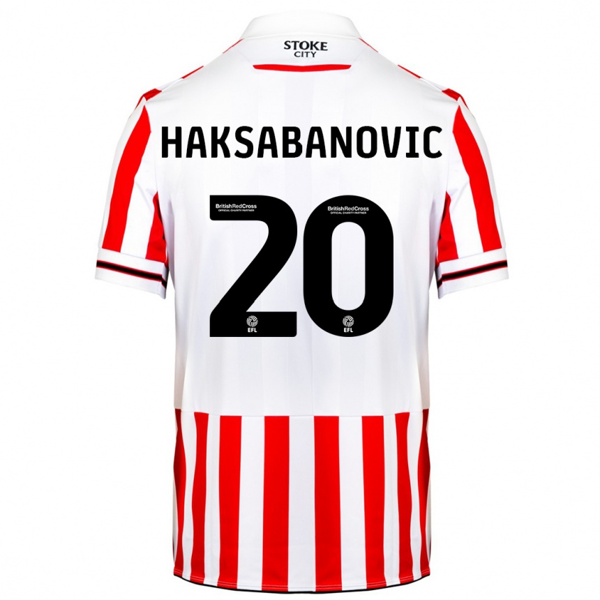 Niño Fútbol Camiseta Sead Hakšabanović #20 Rojo Blanco 1ª Equipación 2023/24 Perú