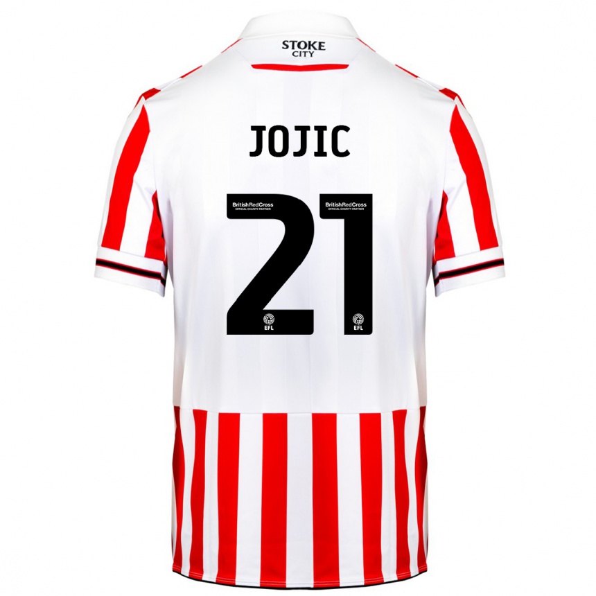 Niño Fútbol Camiseta Nikola Jojic #21 Rojo Blanco 1ª Equipación 2023/24 Perú