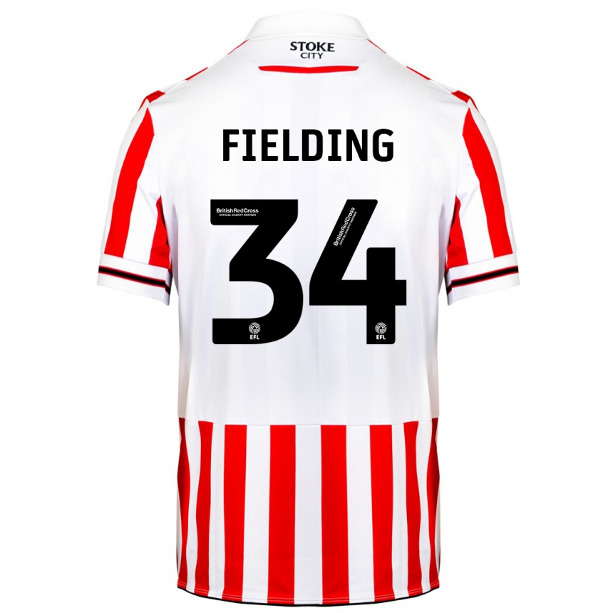 Niño Fútbol Camiseta Frank Fielding #34 Rojo Blanco 1ª Equipación 2023/24 Perú