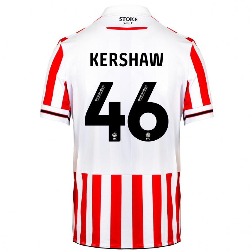 Niño Fútbol Camiseta Ben Kershaw #46 Rojo Blanco 1ª Equipación 2023/24 Perú