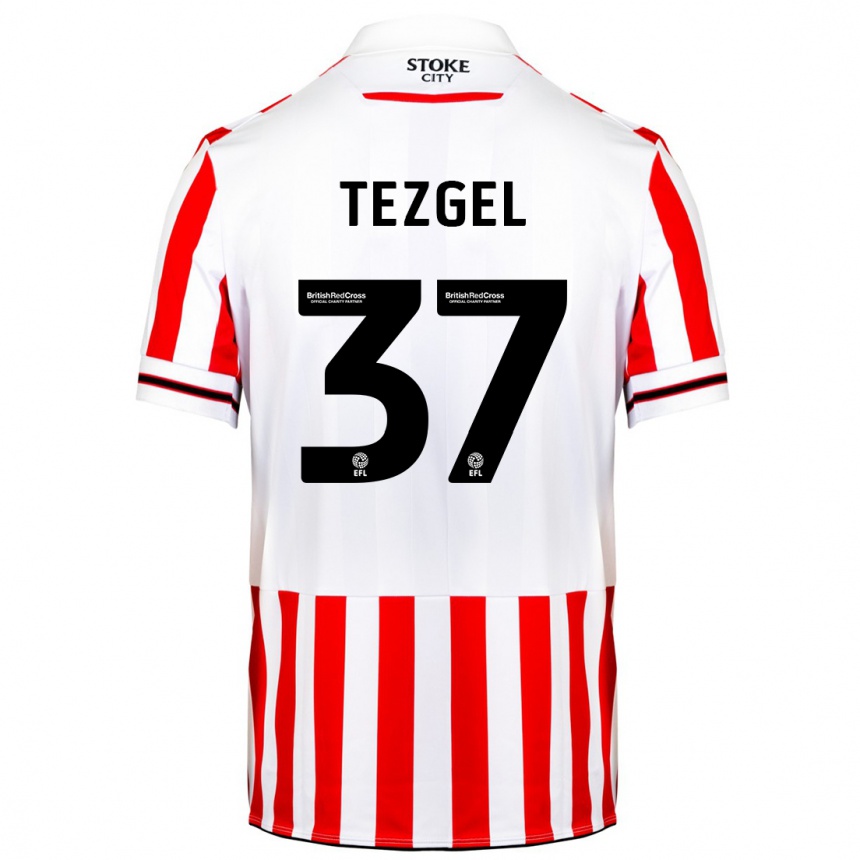 Niño Fútbol Camiseta Emre Tezgel #37 Rojo Blanco 1ª Equipación 2023/24 Perú