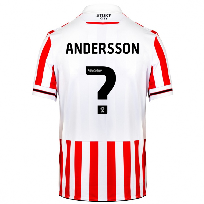 Niño Fútbol Camiseta Edwin Andersson #0 Rojo Blanco 1ª Equipación 2023/24 Perú