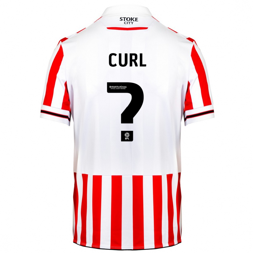 Niño Fútbol Camiseta Tom Curl #0 Rojo Blanco 1ª Equipación 2023/24 Perú