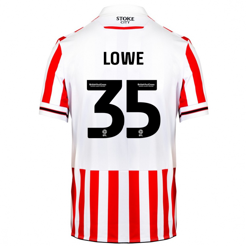 Niño Fútbol Camiseta Nathan Lowe #35 Rojo Blanco 1ª Equipación 2023/24 Perú