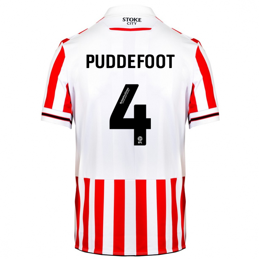 Niño Fútbol Camiseta Danielle Puddefoot #4 Rojo Blanco 1ª Equipación 2023/24 Perú