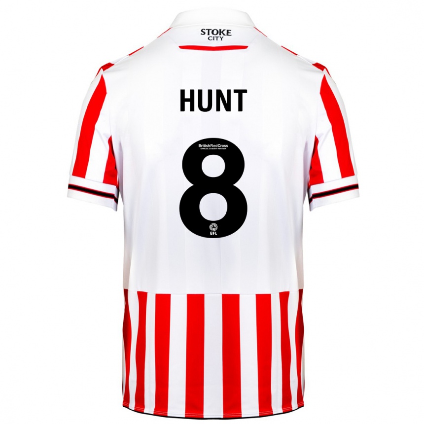 Niño Fútbol Camiseta Abby Hunt #8 Rojo Blanco 1ª Equipación 2023/24 Perú