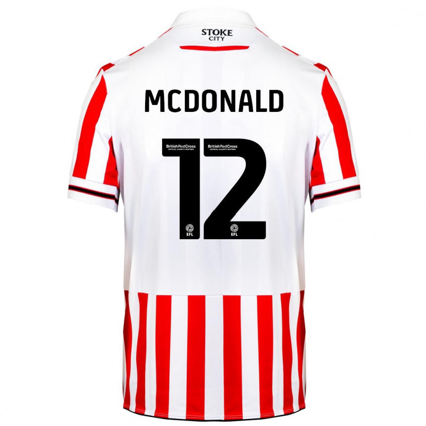 Niño Fútbol Camiseta Kayleigh Mcdonald #12 Rojo Blanco 1ª Equipación 2023/24 Perú