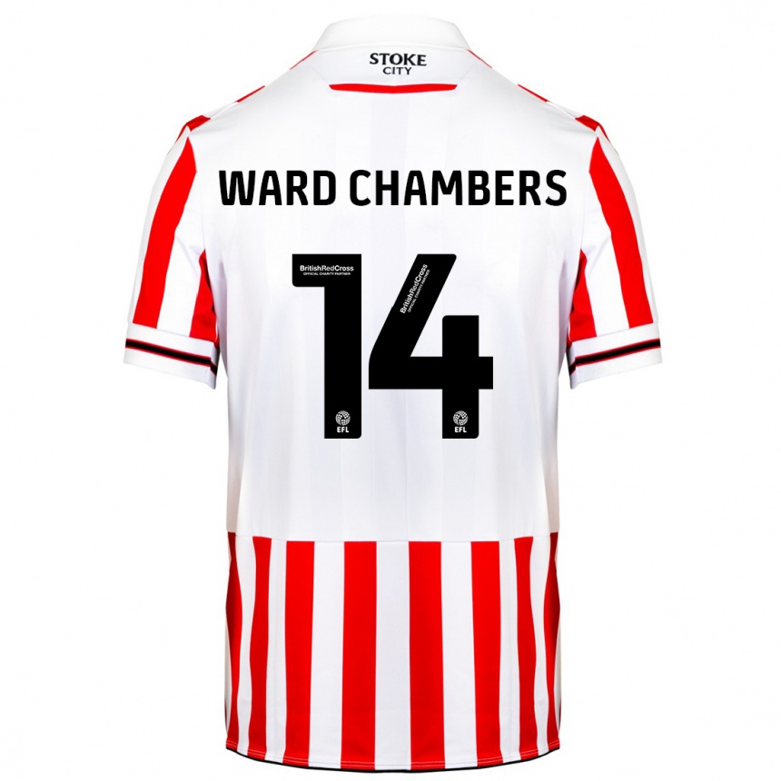 Niño Fútbol Camiseta Courtnay Ward-Chambers #14 Rojo Blanco 1ª Equipación 2023/24 Perú