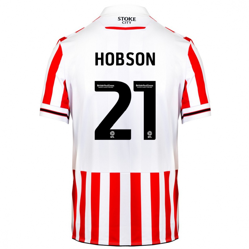 Niño Fútbol Camiseta Elizabeth Hobson #21 Rojo Blanco 1ª Equipación 2023/24 Perú