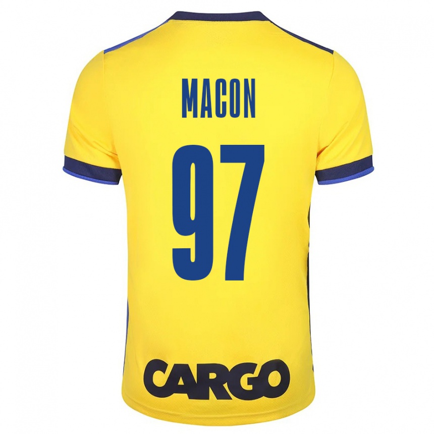 Niño Fútbol Camiseta Yvann Maçon #97 Amarillo 1ª Equipación 2023/24 Perú