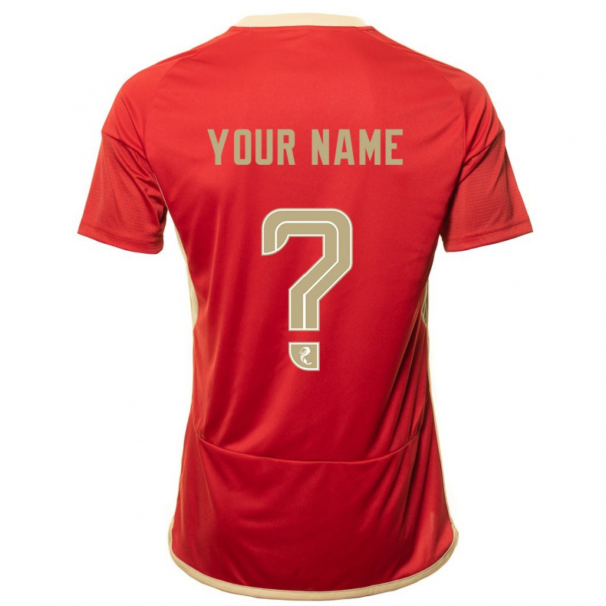 Niño Fútbol Camiseta Su Nombre #0 Rojo 1ª Equipación 2023/24 Perú